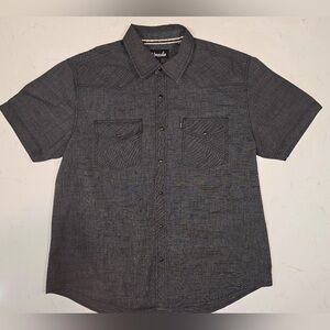 RARE VENZULIA Western Cowboy Black Pearl Snap 2 Pocket Wrangler Style Mens